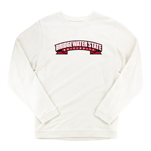  Boxercraft Womens Cream Corded Crew - Bridgewater State Wordmark