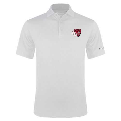  Columbia White Omni Wick Drive Polo - BSU w/ Bear Head