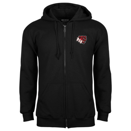  Black Fleece Full Zip Hoodie - BSU w/ Bear Head