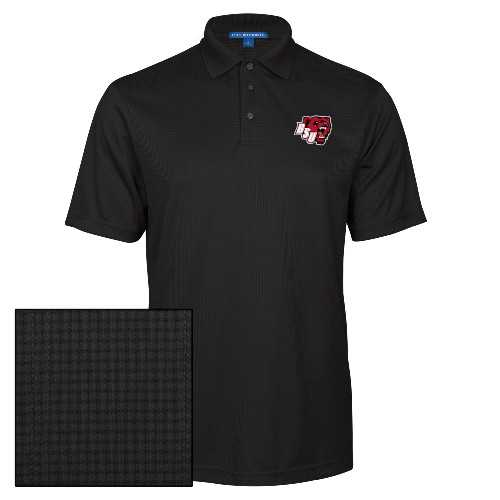  Black Performance Fine Jacquard Polo - BSU w/ Bear Head