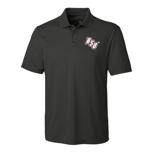  C&B Dark Grey Clique Ice Pique Polo - BSU Diagonal Wordmark