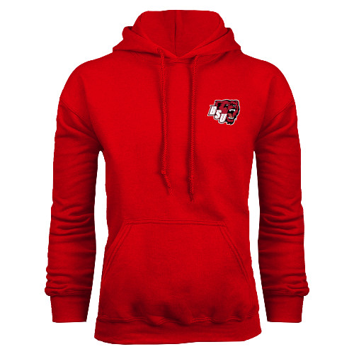  Red Fleece Hoodie - BSU w/ Bear Head