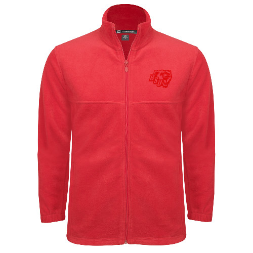  Red Fleece Full Zip Jacket - BSU w/ Bear Head Tone