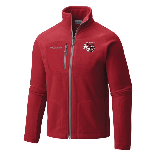  Columbia Red Full Zip Fleece Jacket - BSU w/ Bear Head