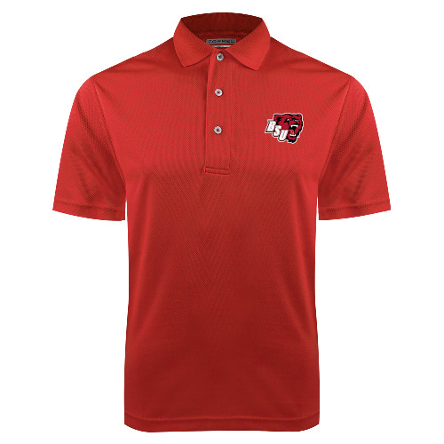  Red Dry Mesh Polo - BSU w/ Bear Head