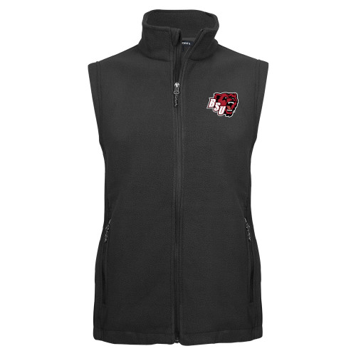  Charcoal Fleece Full Zip Vest - BSU Bear Head