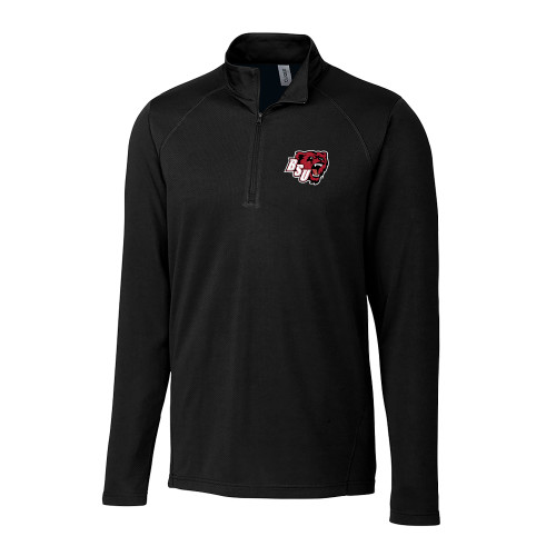  C&B Black Clique Ice Pique Half Zip - BSU Bear Head