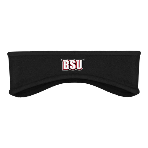  Black Stretch Fleece Headband - BSU Wordmark