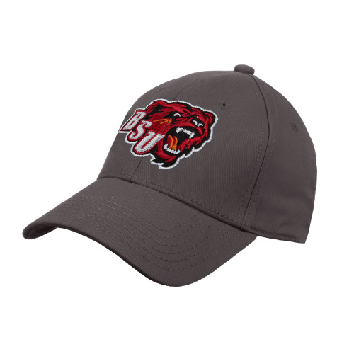  Charcoal Structured Adjustable Pro Style Hat - BSU w/ Bear Head