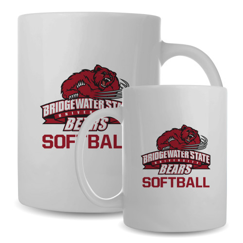  Full Color White Mug 15oz - Softball - Bridgewater State