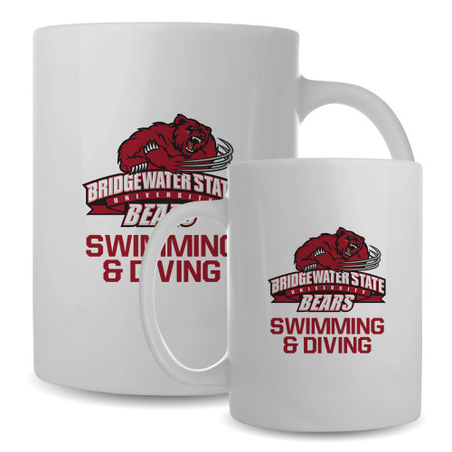  Full Color White Mug 15oz - Swimming and Diving - Bridgewater State