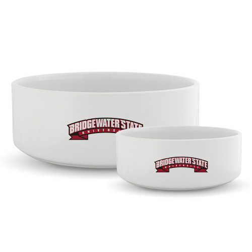  Ceramic Dog Bowl - Bridgewater State Wordmark