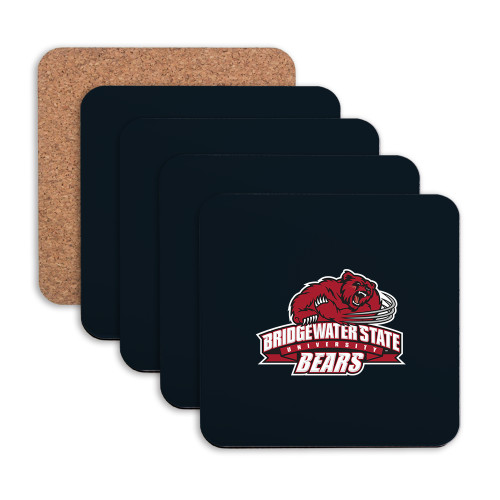  Hardboard Coaster w/Cork Backing 4/set - Bridgewater State Bears Athletic Mark