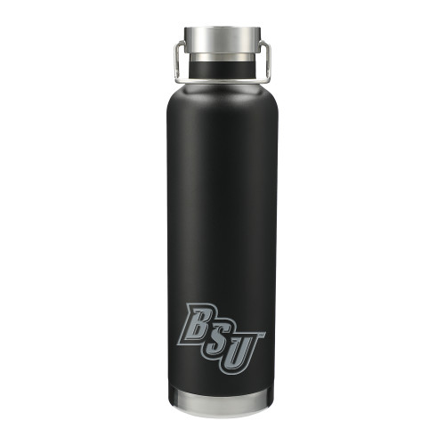  Thor Copper Vacuum Insulated Black Bottle 32oz - BSU Diagonal Wordmark Engraved