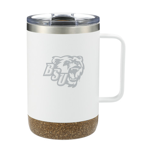  Valhalla Vacuum Insulated Camp White Mug 14oz - BSU w/ Bear Head Engraved