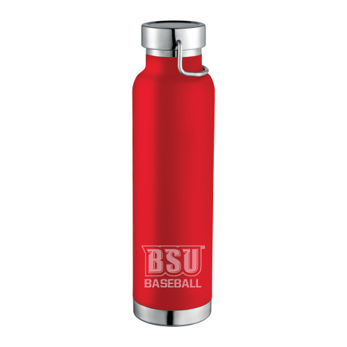  Thor Copper Vacuum Insulated Red Bottle 22oz - Baseball - Bridgewater State Engraved