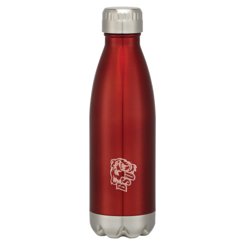  Swig Stainless Steel Red Bottle 16oz - BSU w/ Bear Head Engraved