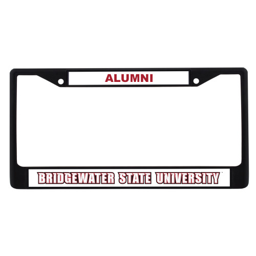  Alumni Metal License Plate Frame in Black - Bridgewater State Wordmark One Line