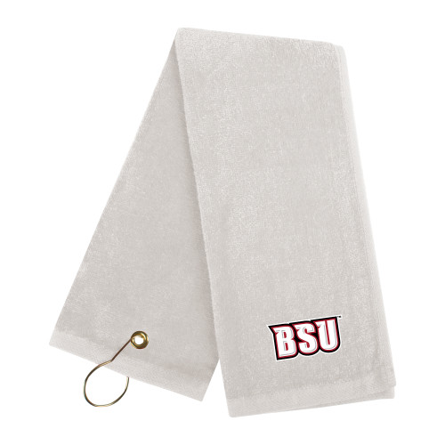  White Golf Towel - BSU Wordmark