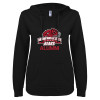Thumbnail image for  ENZA Womens Black V Notch Raw Edge Fleece Hoodie