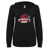 Thumbnail image for  ENZA Womens Black V Notch Raw Edge Fleece Hoodie