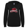 Thumbnail image for  ENZA Womens Black V Notch Raw Edge Fleece Hoodie