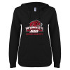 Thumbnail image for  ENZA Womens Black V Notch Raw Edge Fleece Hoodie