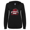 Thumbnail image for  ENZA Womens Black V Notch Raw Edge Fleece Hoodie
