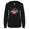 Thumbnail image for  ENZA Womens Black V Notch Raw Edge Fleece Hoodie