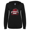 Thumbnail image for  ENZA Womens Black V Notch Raw Edge Fleece Hoodie