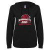 Thumbnail image for  ENZA Womens Black V Notch Raw Edge Fleece Hoodie
