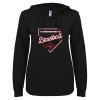Thumbnail image for  ENZA Womens Black V Notch Raw Edge Fleece Hoodie