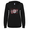Thumbnail image for  ENZA Womens Black V Notch Raw Edge Fleece Hoodie
