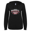 Thumbnail image for  ENZA Womens Black V Notch Raw Edge Fleece Hoodie