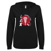 Thumbnail image for  ENZA Womens Black V Notch Raw Edge Fleece Hoodie