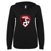 Thumbnail image for  ENZA Womens Black V Notch Raw Edge Fleece Hoodie