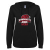 Thumbnail image for  ENZA Womens Black V Notch Raw Edge Fleece Hoodie