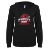 Thumbnail image for  ENZA Womens Black V Notch Raw Edge Fleece Hoodie