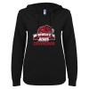 Thumbnail image for  ENZA Womens Black V Notch Raw Edge Fleece Hoodie