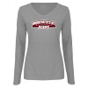 Thumbnail image for  Womens Grey Long Sleeve V Neck Tee 