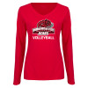 Thumbnail image for  Womens Red Long Sleeve V Neck Tee