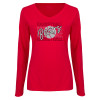 Thumbnail image for  Womens Red Long Sleeve V Neck Tee