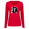 Thumbnail image for  Womens Red Long Sleeve V Neck Tee