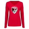 Thumbnail image for  Womens Red Long Sleeve V Neck Tee