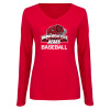 Thumbnail image for  Womens Red Long Sleeve V Neck Tee