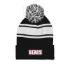 Thumbnail image for  Black/White Two Tone Knit Pom Beanie w/Cuff