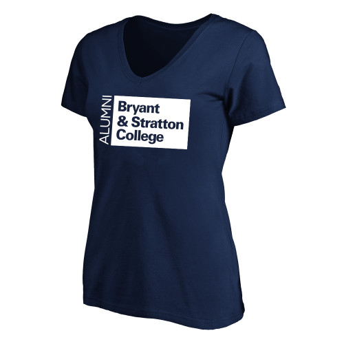  Womens Plus Navy V Neck T Shirt - B&SC Alumni - PLUS