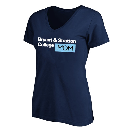  Womens Plus Navy V Neck T Shirt - B&SC Mom - PLUS