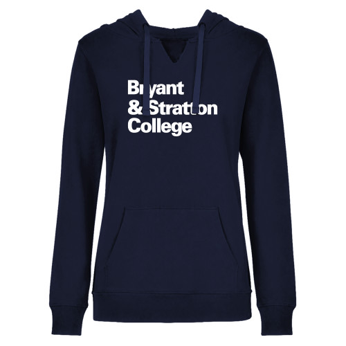  Womens Plus Navy Hoodie - B&SC Institutional Three Line Justified - PLUS