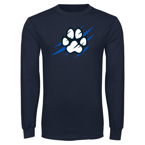  Navy Long Sleeve T Shirt - B&SC - Blue Paw